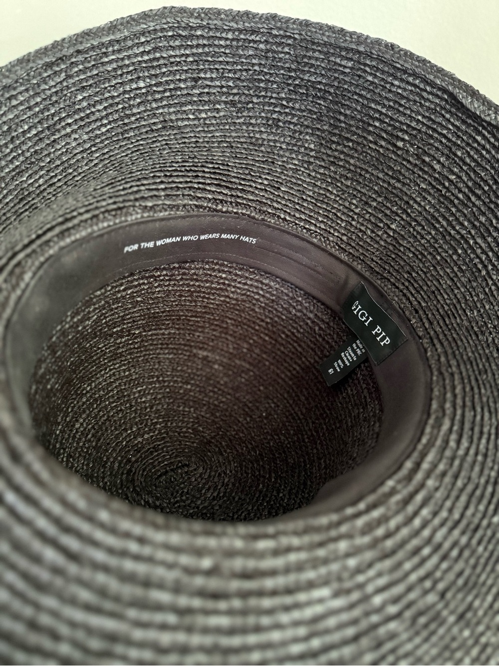 Gigi Pip Black Woven Hat - Picture 2 of 5
